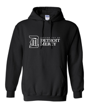 Load image into Gallery viewer, Detroit Mercy DM Text One Color Hooded Sweatshirt - Black