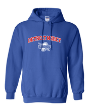 Load image into Gallery viewer, Detroit Mercy Arched Two Color Hooded Sweatshirt - Royal