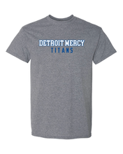 Load image into Gallery viewer, Detroit Mercy Titans Text Two Color T-Shirt - Graphite Heather