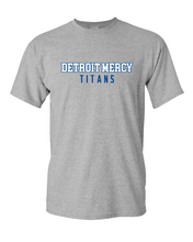 Load image into Gallery viewer, Detroit Mercy Titans Text Two Color T-Shirt - Sport Grey