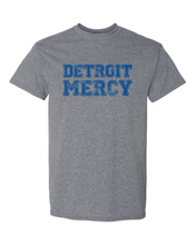 Load image into Gallery viewer, U of Detroit Mercy Block Distressed T-Shirt - Graphite Heather
