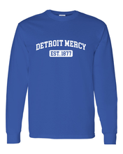 Load image into Gallery viewer, Detroit Mercy EST One Color Long Sleeve T-Shirt - Royal