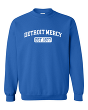 Load image into Gallery viewer, Detroit Mercy EST One Color Crewneck Sweatshirt - Royal
