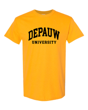 Load image into Gallery viewer, DePauw 1 Color Black Text T-Shirt - Gold