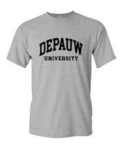 Load image into Gallery viewer, DePauw 1 Color Black Text T-Shirt - Sport Grey