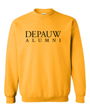 Load image into Gallery viewer, DePauw Alumni Black Text Crewneck Sweatshirt - Gold