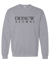 Load image into Gallery viewer, DePauw Alumni Black Text Hooded Sweatshirt - Sport Grey
