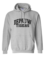 Load image into Gallery viewer, DePauw Tigers Black Ink Hooded Sweatshirt - Sport Grey