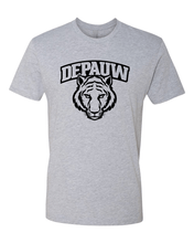 Load image into Gallery viewer, DePauw Tiger Head Black Ink Exclusive Soft Shirt - Heather Gray