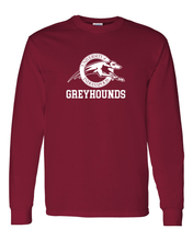 Load image into Gallery viewer, University of Indianapolis Greyhounds White Text Long Sleeve - Cardinal Red