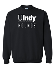 Load image into Gallery viewer, Univ of Indianapolis UIndy Hounds White Text Crewneck Sweatshirt - Black