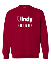 Load image into Gallery viewer, Univ of Indianapolis UIndy Hounds White Text Crewneck Sweatshirt - Cardinal Red