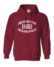 Load image into Gallery viewer, University of Indianapolis 1902 Vintage Hooded Sweatshirt - Cardinal Red