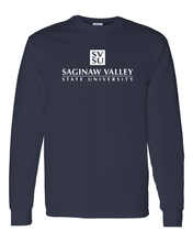 Load image into Gallery viewer, SVSU Stacked One Color Long Sleeve - Navy