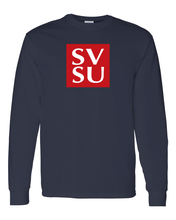 Load image into Gallery viewer, SVSU Block Two Color Long Sleeve - Navy