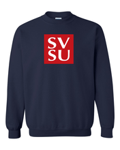 Load image into Gallery viewer, SVSU Block Two Color Crewneck Sweatshirt - Navy