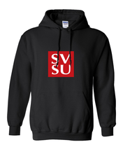 Load image into Gallery viewer, SVSU Block Two Color Hooded Sweatshirt - Black