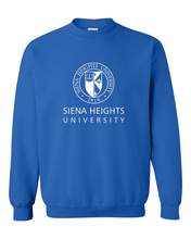 Load image into Gallery viewer, Siena Heights Stacked White Logo Crewneck Sweatshirt - Royal