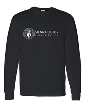 Load image into Gallery viewer, Siena Heights White Logo Long Sleeve T-Shirt - Black