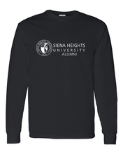 Load image into Gallery viewer, Siena Heights Alumni White Logo Long Sleeve T-Shirt - Black