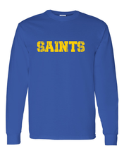 Load image into Gallery viewer, Siena Heights Distressed Saints Long Sleeve T-Shirt - Royal