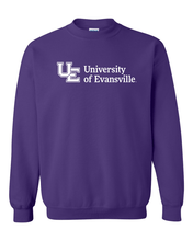Load image into Gallery viewer, Evansville White Text Crewneck Sweatshirt - Purple