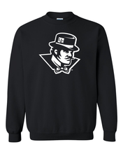 Load image into Gallery viewer, Evansville White Ace Mascot Crewneck Sweatshirt - Black