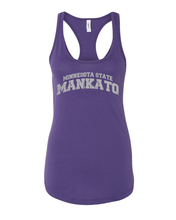 Load image into Gallery viewer, Minnesota State Mankato Vintage Ladies Racer Tank Top - Purple Rush