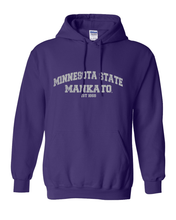 Load image into Gallery viewer, Minnesota State Mankato Est 1868 Hooded Sweatshirt - Purple