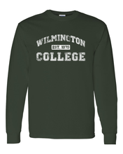 Load image into Gallery viewer, Wilmington College Est 1870 Long Sleeve T-Shirt - Forest Green