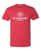 Load image into Gallery viewer, St Cloud State White Stacked Logo Exclusive Soft T-Shirt - Red