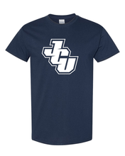 Load image into Gallery viewer, John Carroll White JCU T-Shirt - Navy