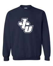 Load image into Gallery viewer, John Carroll White JCU Crewneck Sweatshirt - Navy