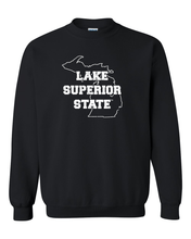 Load image into Gallery viewer, Lake Superior State Crewneck Sweatshirt - Black
