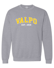 Load image into Gallery viewer, Valparaiso Valpo Est 1859 Crewneck Sweatshirt - Sport Grey