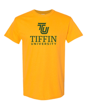 Load image into Gallery viewer, Tiffin University Stacked Text T-Shirt - Gold