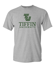 Load image into Gallery viewer, Tiffin University Stacked Text T-Shirt - Sport Grey