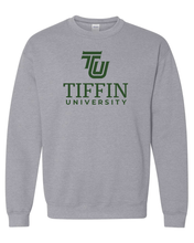Load image into Gallery viewer, Tiffin University Stacked Text Crewneck Sweatshirt - Sport Grey