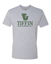 Load image into Gallery viewer, Tiffin University Stacked Text Exclusive Soft T-Shirt - Heather Gray