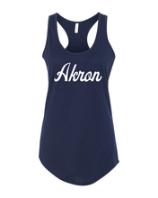 Load image into Gallery viewer, University of Akron Script Ladies Tank Top - Midnight Navy