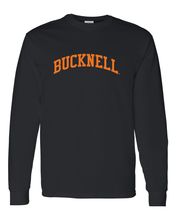 Load image into Gallery viewer, Bucknell University Orange Bucknell Long Sleeve T-Shirt - Black