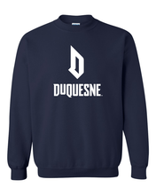 Load image into Gallery viewer, Duquesne University Stacked Crewneck Sweatshirt - Navy