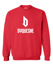 Load image into Gallery viewer, Duquesne University Stacked Crewneck Sweatshirt - Red