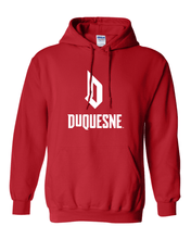Load image into Gallery viewer, Duquesne University Stacked Hooded Sweatshirt - Red