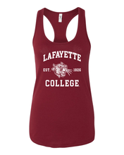 Load image into Gallery viewer, Lafayette College Est 1826 Ladies Racer Tank Top - Cardinal