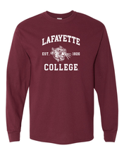 Load image into Gallery viewer, Lafayette College Est 1826 Long Sleeve T-Shirt - Maroon