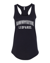 Load image into Gallery viewer, Lafayette Leopards Paw Ladies Racer Tank Top - Black