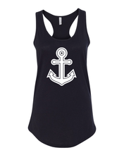 Load image into Gallery viewer, Mercyhurst University Anchor Ladies Racer Tank Top - Black