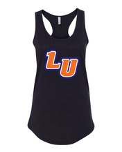 Load image into Gallery viewer, Lincoln University LU Ladies Racer Tank Top - Black