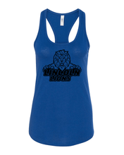 Load image into Gallery viewer, Lincoln University 1 Color Ladies Racer Tank Top - Royal